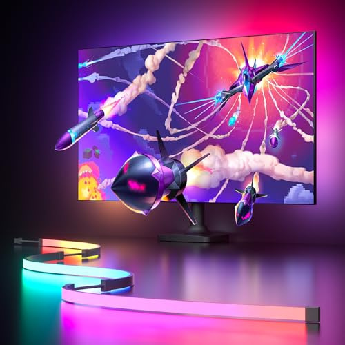 Luce per monitor da gaming, retroilluminazione con effetto di sincronizzazione del colore dello schermo per monitor per computer da 24 pollici, compatibile con computer Windows