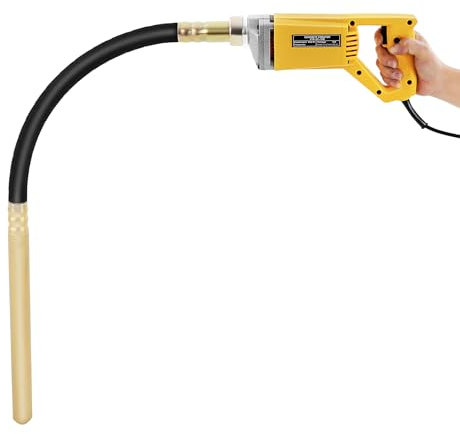 850W Hand Betonrüttler Elektrischer Betonwerkzeuge Innenrüttler 4500U/min Rührwellendrehzahl mit 1m Langer Rüttelwelle, 1.5m Kabel Beton Flaschenrüttler Vibrationsbereich 25-50mm für Betonbauanlässe
