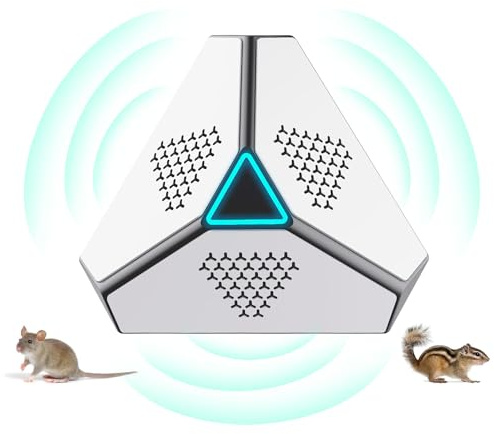 Répulsif ultrasonique pour souris, répulsif à rats, chauves-souris, écureuil et cafard à ultrasons, 360 ° avec lumière LED, répulsif ultrasonique pour cafards anti-nuisibles enfichables