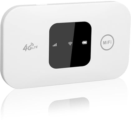 Portable WiFi Travel Router with SIM Card Slot, Plug & Play, Pocket 4G Mobile Router Hotspot, High Global Compatibility, Mobile WiFi Hotspot Dongle Connects Up to 10 Devices MINI Hotspot Modem