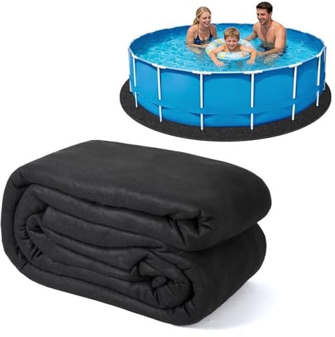 Garvee Tapis De Protection Géotextile Robuste pour Piscine Hors-Sol – Résistant Aux Perforations, écologique, Barrière Anti-Mauvaises Herbes, Prolonge La Durée De Vie du Liner – Forme : Rond, 4.88m