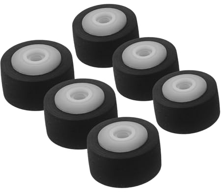 GRIRIW 6 Pezzi Rullo Pressore per Videoregistratore in Plastica e Gomma Nero, Resistente al Nastro, Previene Variazioni Segnale, Adatto per Riparazioni e Sostituzioni