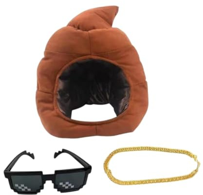 Stxdynjy Cosplay Kackhaufen Hut, Kackeförmiger Hut Zum Verkleiden, Feiertag, mit Brillenkette