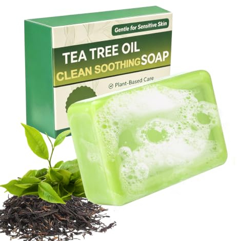 Tea Tree Soap, Velo Anti Fungal Tea Tree Oil Soap | Purifying Face and Body Bar for Blemish-Prone Skin, Deep Cleansing Body Wash Soap, Gentle for Sensitive Skin, 1pc
