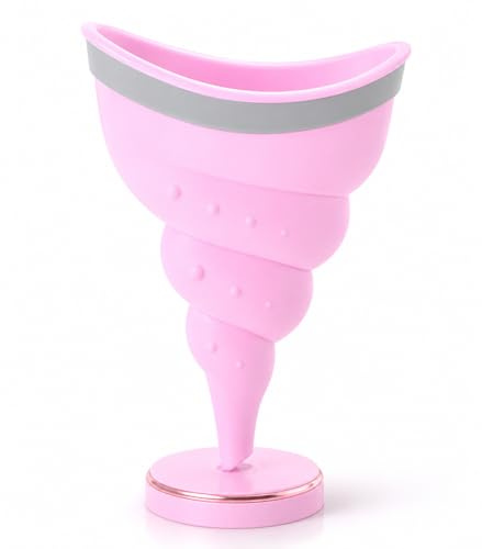 Entonnoir Urinaire Féminin en Silicone, Réutilisable et Portable, Design Spirale Conique, (ROSE)