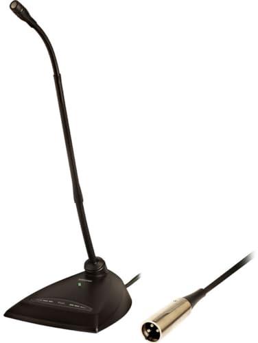 Shure MX412D/C Cardioid Condenser Microphone, 12 Gooseneck, Desktop Base with 10' Cable, Logic Functions, Programmable Switch, LED Indicator, Snap-Fit Foam Windscreen,Black