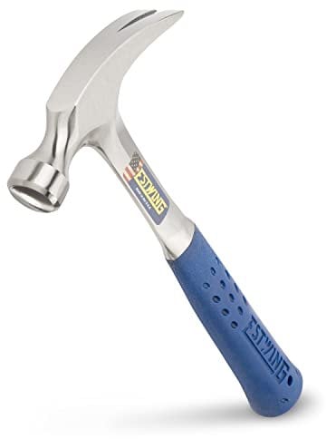 Estwing E3/12S 12 Oz Rip Hammer With Blue Vinyl Shock Reduction Grip, Silver, (Ounces)