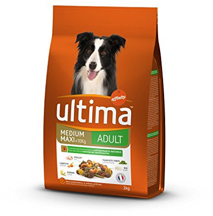 Ultima Croquettes pour Chien Medium-Maxi Adulte Poulet, Riz, Légumes et Fruits 2 kg