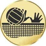 S.B.J - Sportland Pokal/Medaille Emblem, Motiv Volleyball, Durchmesser 50 mm, Gold