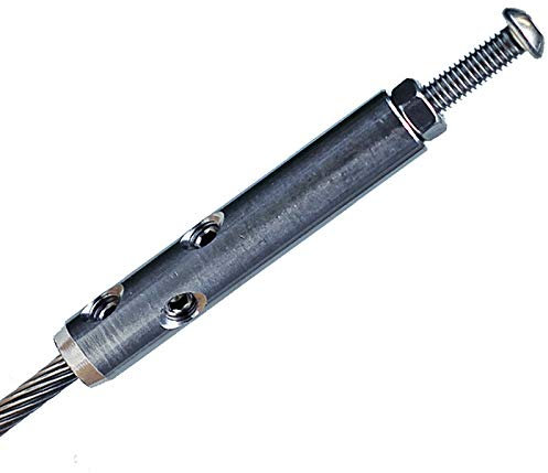 Edelstahl Geländerfüllung / 4mm Drahtseil mit SB - Montage-Terminal - Seilspanner 2 Stk. DIY4 -M6x60 / 7x7 Ø4-4m