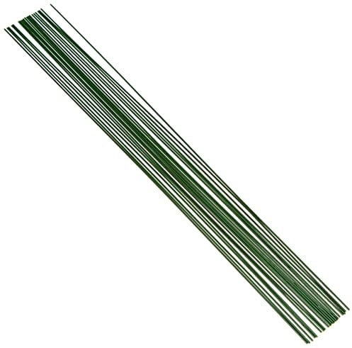 Rayher Steckdraht, grün lackiert, 1,2 mm ø, Länge 30 cm, Beutel 20 Stück, Floristendraht, Blumenstieldraht, Blumendraht, Drahtstab zum Basteln, 2404613