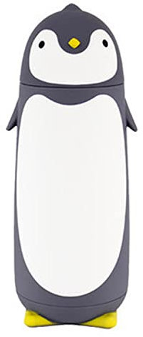 Linda Botella de Agua Termo de Acero Inoxidable con Forma de Pingüino para Niños 280ml (Gris)