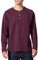 Amazon Essentials Herren Henley-Shirt mit langen Ärmeln und normaler Passform (erhältlich in Übergrößen), Burgunderrot, XL
