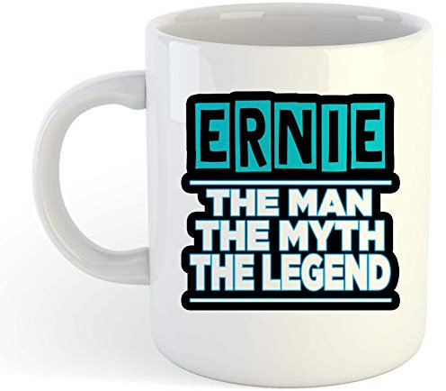 grabmybits Ernie - The Man, The Myth, The Legend Mug - Name Personalised Funky Gift