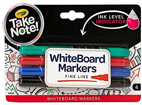 Crayola Low Odor Dry Erase Markers, Chisel Tip, Assorted Colors, 12Count