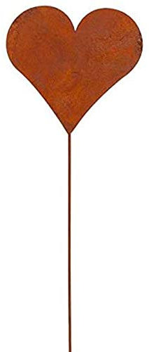 Gartenstecker Herz im Rost Design, H: 35 cm - Rostfigur für den Garten, Gartendeko