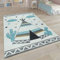 Paco Home Kinder-Teppich, Kinderzimmer Pastell Farben, Indianer-Zelt Motiv 3-D, in Cream Grau, Grösse:140x200 cm