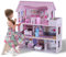 COSTWAY Maison de Poupée en Bois à 3 Etages, Maison de Rêve avec 8 Accessoires, Cuisine, Chambre, Salle de Bain, Balcon pour Enfants de 3 Ans+