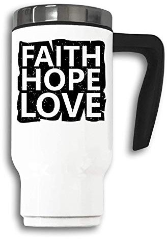 Faith Hope Love Black Faded Thermische Kaffee-Teetasse Thermoskanne 480ml