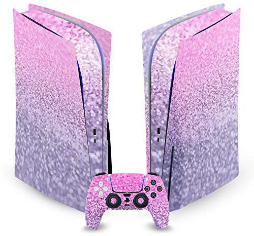 Head Case Designs Officially Licensed Monika Strigel Lavender Pink Art Mix Matte Vinyl Faceplate Sticker Gaming Skin Decal Compatible With Sony PlayStation 5 PS5 Disc Console & DualSense Controller