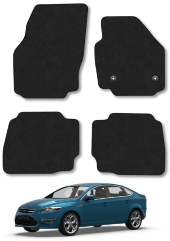 Fits Ford Mondeo (2010-2014) Carpet Car Mats | Black Edge Trim Tailored Fit Floor Mats Full Coverage Protection Accessories Easy Clean Anti Slip Made in the UK