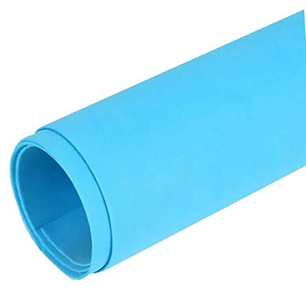 Moosgummi 90cm breit ab 0,5m 23 Farben Schaumgummi PE Schaumstoff Basteln Stoff, gerollter Versand, Farbe:hellblau