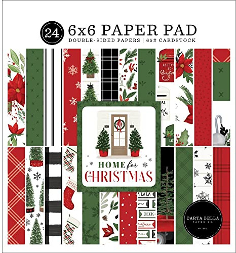 Echo Park Paper Company CBHFC139023 Home For Christmas 6x6 Paper Pad Papier, multi