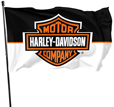 Harley-Davidson-Flagge, 90 x 150 cm, lebendige Farben und verblasst nicht, Heimdekoration, Gartendekoration, Innen- und Außendekoration