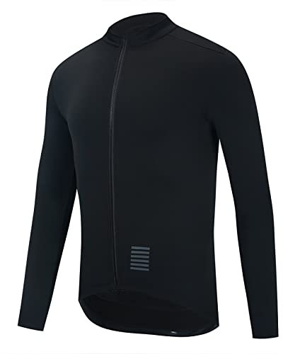 G&F Fahrradjacke für Herren Fleece Fahrradmantel Wasserdicht Winddichte Jacke Reflektierend Atmungsaktiv Fahrradjacke Winter (Color : Black, Size : 3XL)