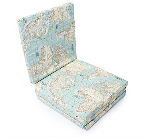 MIMUSELINA Baby-Bodenmatte, 120 x 120 cm, flauschig, abnehmbar und waschbar, ideal zum Krabbeln, Spielen und Laufen, Öko-Tex-zertifiziert, faltbar und kälteisolierend (Mapamundi)