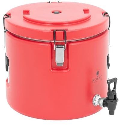 Royal Catering Contenedor Isotérmico Acero Inoxidable Inox. Termo RC_TT_3 (Capacidad: 15 L, Acero inoxidable / plástico (PE/PU))