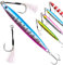 FREGITO Fishing Jigs Vertikale Salzwasser Jigs Vertikaler Jigging Löffel Angeln Thunfisch Köder Boot Angeln Künstliche Köder für Thunfisch, Grouper, Hundezahn, Snapper, Barsch, 80 g (5 Stück,60 g)