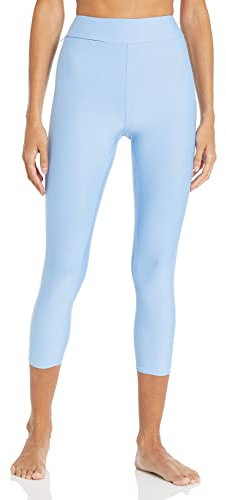 Alo Yoga Damen Airlift Caprihose mit hoher Taille, verdeckter Reißverschluss Leggings, Fliese Blau, Groß