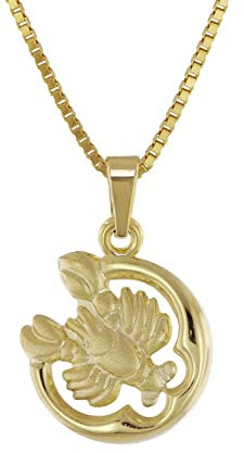 trendor Krebs Sternzeichen Anhänger Gold 333 + vergoldete Silberkette 41140-7-42 42 cm