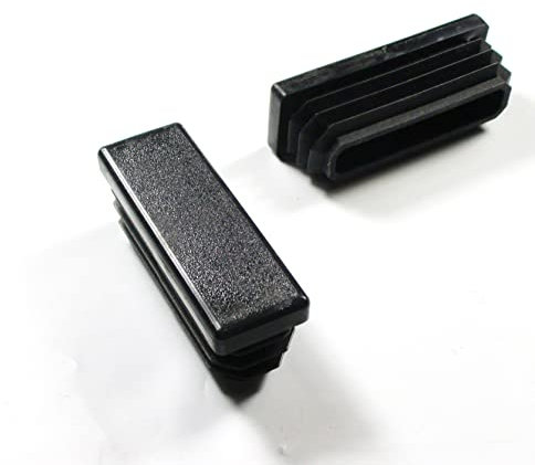 ajile - Embout rectangulaire pour Tube de Dimension 60x20 mm et d'épaisseur 1,0-3,0 mm Noir - 4 pièces - EPH128
