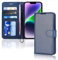 TECHGEAR iPhone 14 Leather Wallet Case, Flip Protective Case Cover with Wallet Card Holder, Stand and Wrist Strap - Blue PU Leather with Magnetic Closure for iPhone 14 6.1