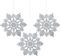 24 Stück 10cm Glitzer Schneeflocken Weihnachts Anhänger,Weihnachten Baumschmuck Weihnachtsanhänger,Weihnachtsbaumanhänger Christbaumschmuck,Winterdeko Weihnachtsdeko Weihnachten Anhänger,Silber