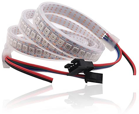LianGSanSan ws2815 DC12V RGB LED Pixels Strip Light Individuell adressierbar LED Dual-Signal IP67 1m 144 LEDs Pixel Weiß PCB