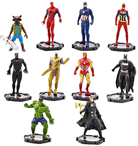 Suuperhero Mini Figuren Set, 10 Stück Avvengers Cake Topper Geburtstags Dekoration Avvengers Figuren Kuchen Deko Geburtstag Kuchen Dekoration für Kinder Geburtstag Party Dekoration