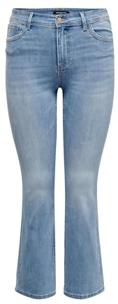 ONLY CARMAKOMA Womens Carsally HW SK Flared DNM BJ759, Light Medium Blue Denim., 46W / 32L UK
