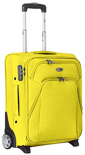CABIN 5620 Valigia Trolley morbido, bagaglio a mano 55x40x20 con 2 ruote Grandi e Chiusura a combinazione, grande valigia spaziosa e resistente