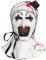 keland Terrifier Art The Clown Mask Maschera Joker Realistica Horror di Halloween per Adulti per Costume Cosplay (Bianco-001)