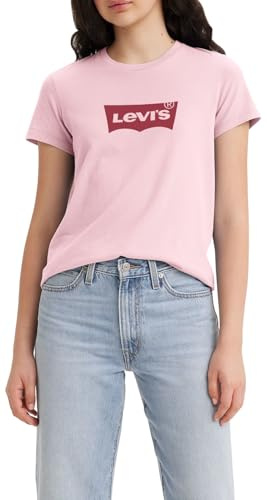 Levi's Women's The Perfect Tee- Large Batwing Logo T-Shirt, Bw Clr Ext Chalk Pin, XS