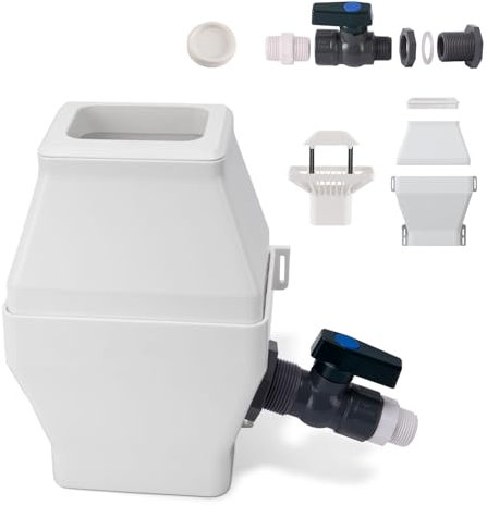 Tintsabo Rain Barrel Diverter Kit, Rainwater Collection System Fits for 2x3 or 3x4 Inch Downspout Diverter Set, Downspout Diverter for Rain Barrel with Filter and PVC Spigot, Rain Diverter M02