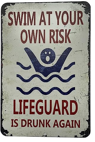 Pool-Regeln Schwimm-Blechschild, Pool-Wissen, Metall-Blechschild, Pool-Regeln, Planung, Schwimmbadregeln, Schild für Sicherheit im Freien, Bauernhof, Warndekoration (06