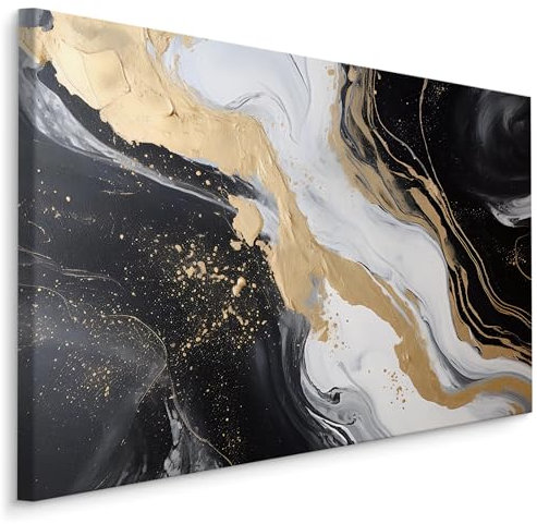 Muralo - Leinwandbild Aufhängefertig mit Abstraktion-Motiv - Bild für Wohnzimmer, Schlafzimmer, Büro, Restaurant - Wandbild Wanddeko Modern Vintage Glamour Loft Stil - Br.120cm x Hö.80cm