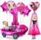Philoctes Prinzessin Geburtstag Ballon Party deko Set, Top Model Party Dekoration Luftballons, Barbi Mottoparty Prinzessin Karneval Make-up für 1 Jahre Mädchen Kinder Geburtstag Party Supplies