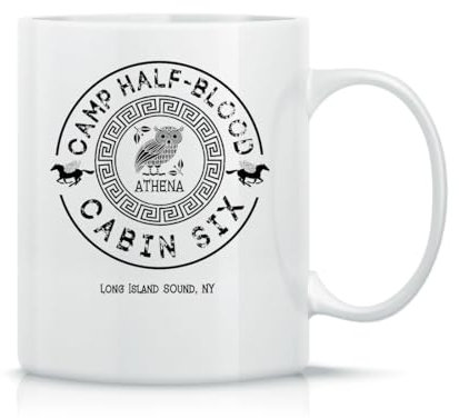 Moonai Cabin Six Athena Percy Jackson Camp Half Blood Klassische Keramik-Kaffeetasse Weiß Schwarz Rosa Magisch 330ml