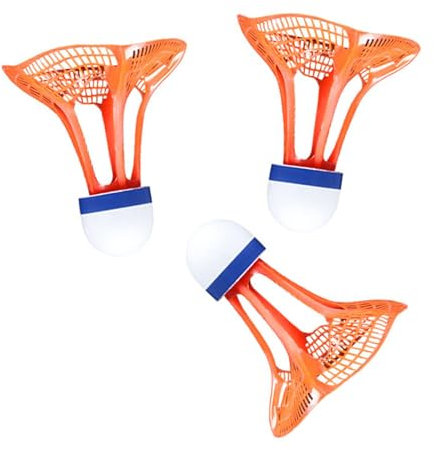 rockible 3 stück Winddicht Badminton Badminton Federbälle Hohe Geschwindigkeit Training Badminton Bälle für Parks Hof Grasland Gymnasium, Orange