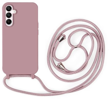 Handykette Kompatibel mit Samsung Galaxy A15 | Necklace Hülle mit Band, Handyhülle zum Umhängen | Case mit Handykordel, Stoßfeste Schutzhülle zum Umhängen Kordel | Rosa